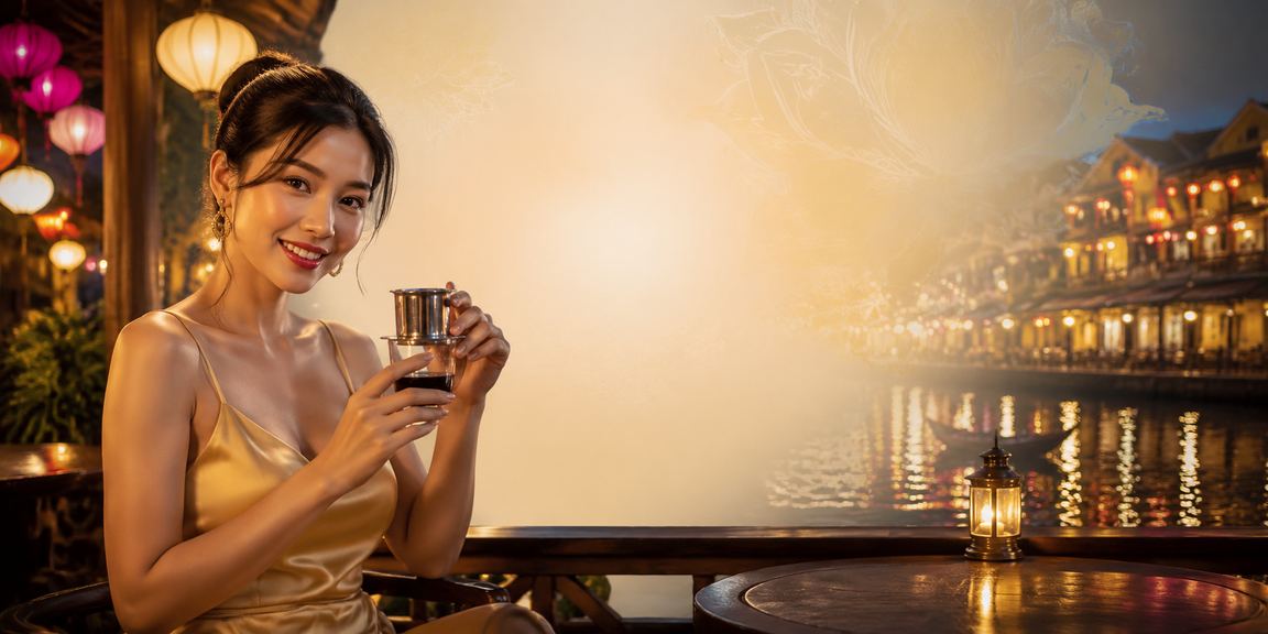 Người dùng đặt cược thể thao qua điện thoại tại quán cà phê Hội An