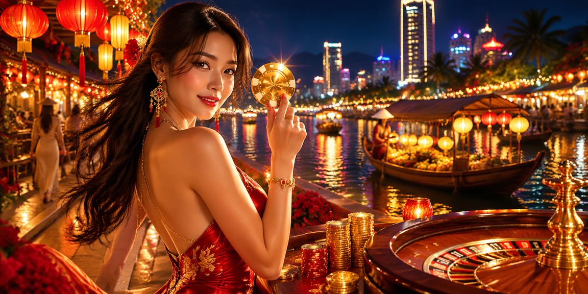 Bàn roulette cao cấp tại khu chợ đêm Nha Trang về đêm